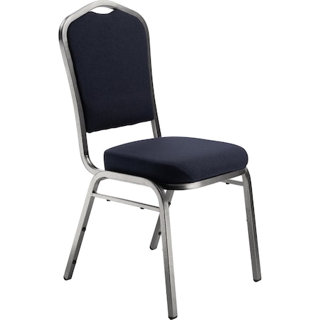 National Public Seating Deluxe Fabric Upholstered Stack Chair, Midnight Blue 9354-SV